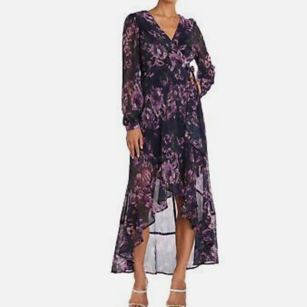 Night Way Floral Wrap Dress
